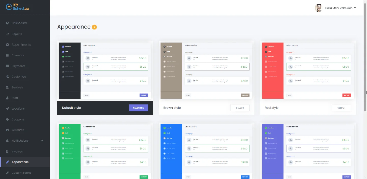 Fully Customizable Booking Widget 4 apperance