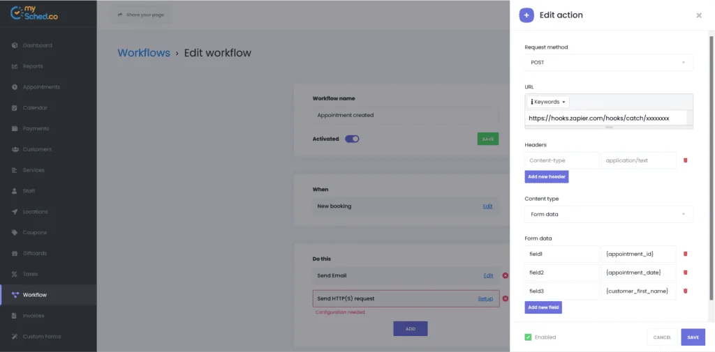Webhook and Zapier Ifttt 2 webhook screen