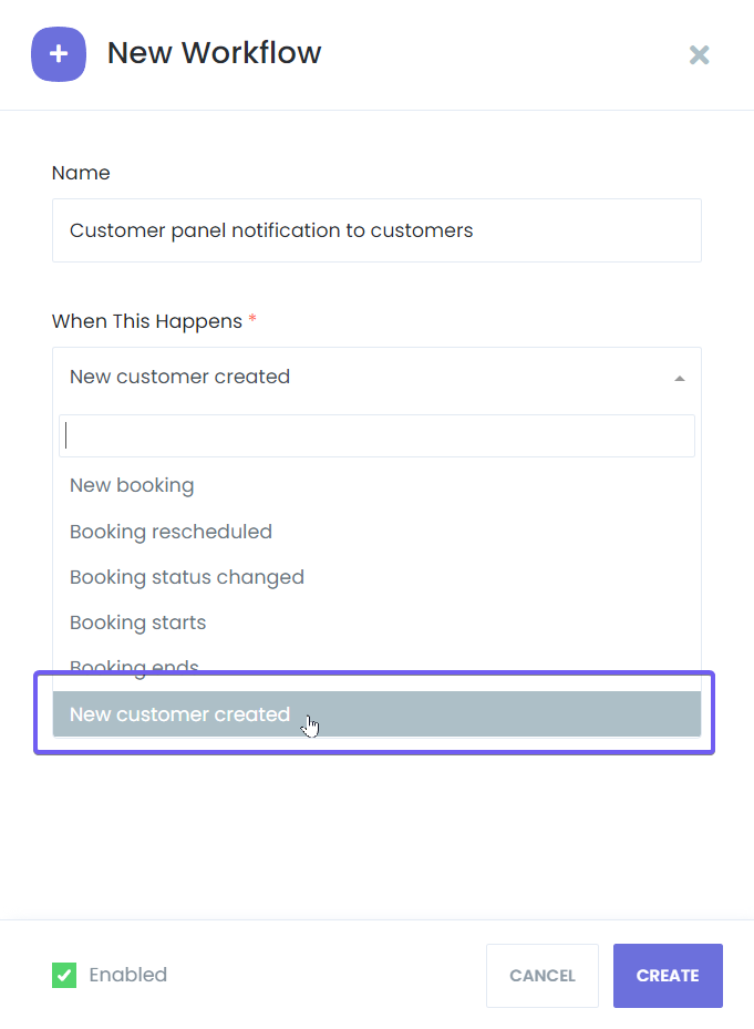 New Customer Created Event