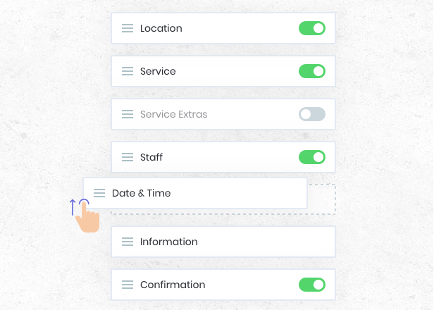 Reorder Booking Steps