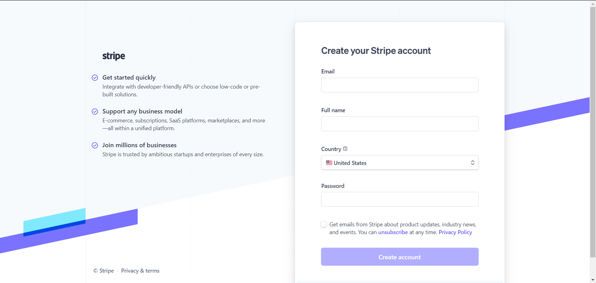 Stripe Registration