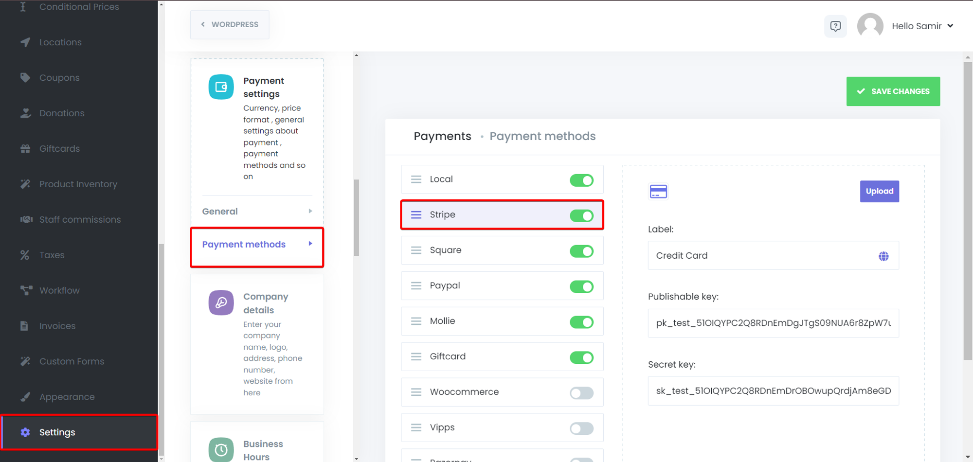 Add API Keys to Mysched