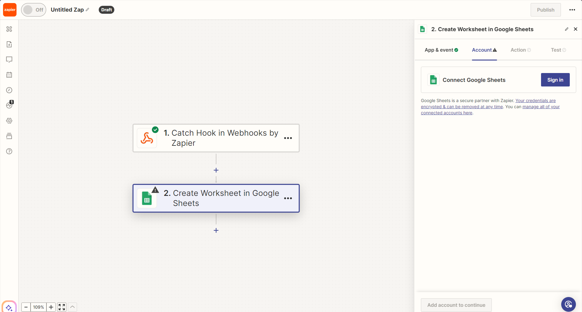 Sign In to Google Sheets