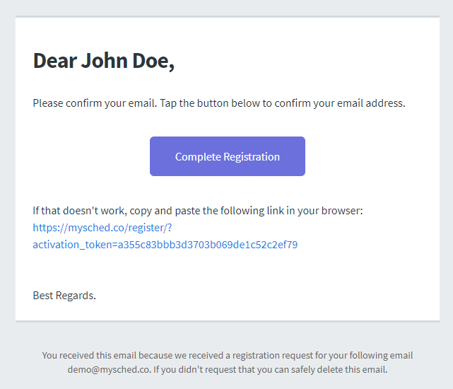 Correo de Activación