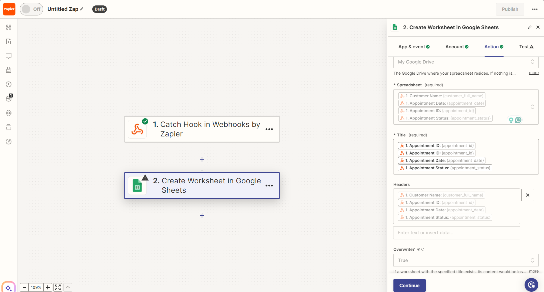 Configuration Google Sheets