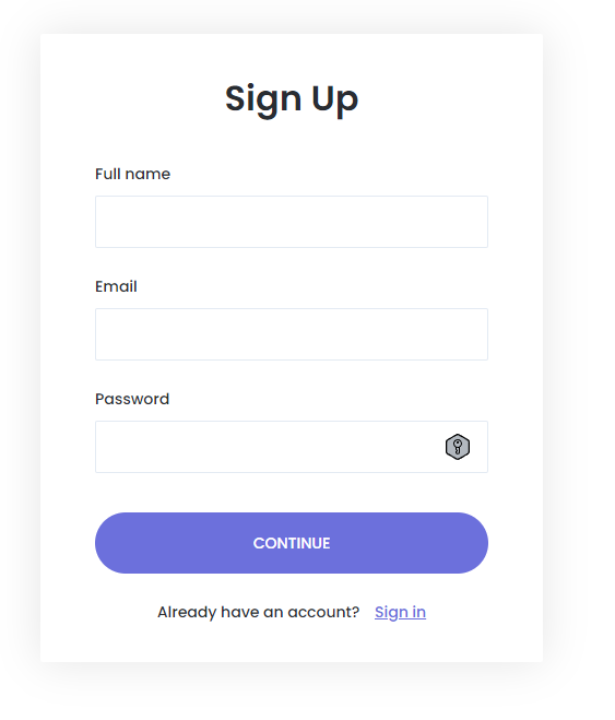 Pagina di Registrazione