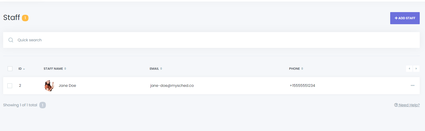 Dopo aver Aggiunto lo Staff