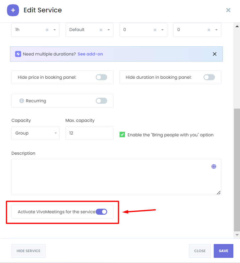 Aggiungi Codice VivoMeetings alle Notifiche