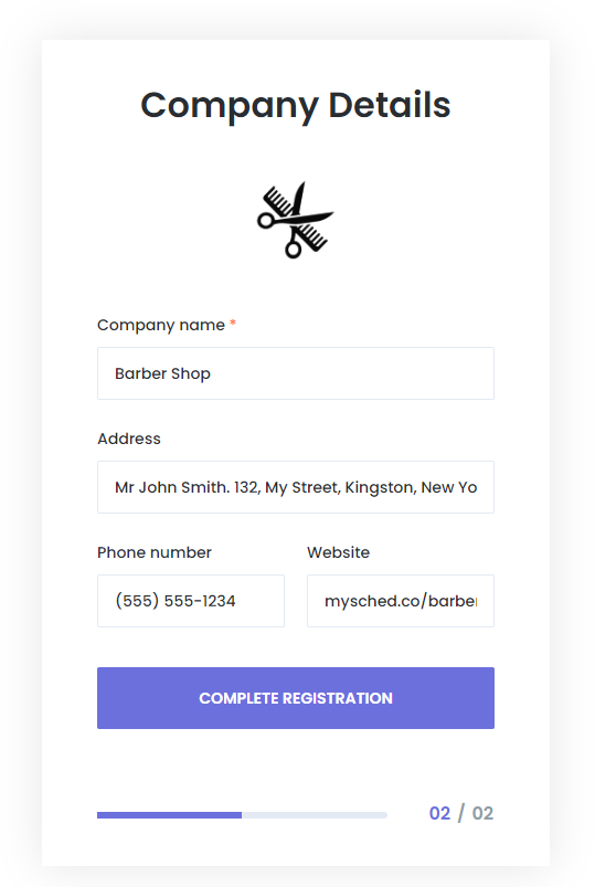 Bedrijfsgegevens Voltooien