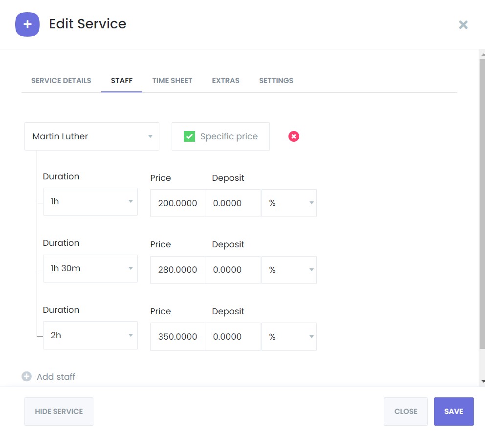Aangepaste Duur Medewerkersprijzen