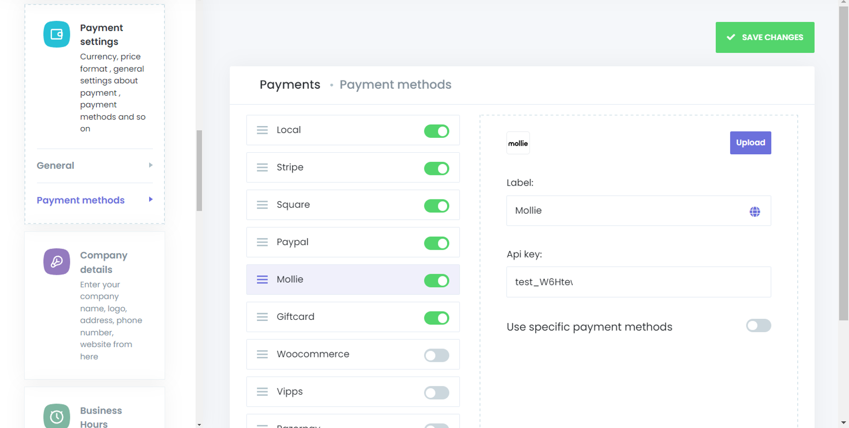 API Anahtarını Mysched'e Ekleyin
